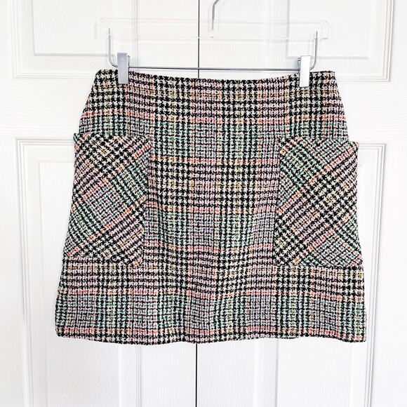 Maeve by Anthropologie Bijou Plaid Tweed Knit Mini Skirt - Picture 2 of 8